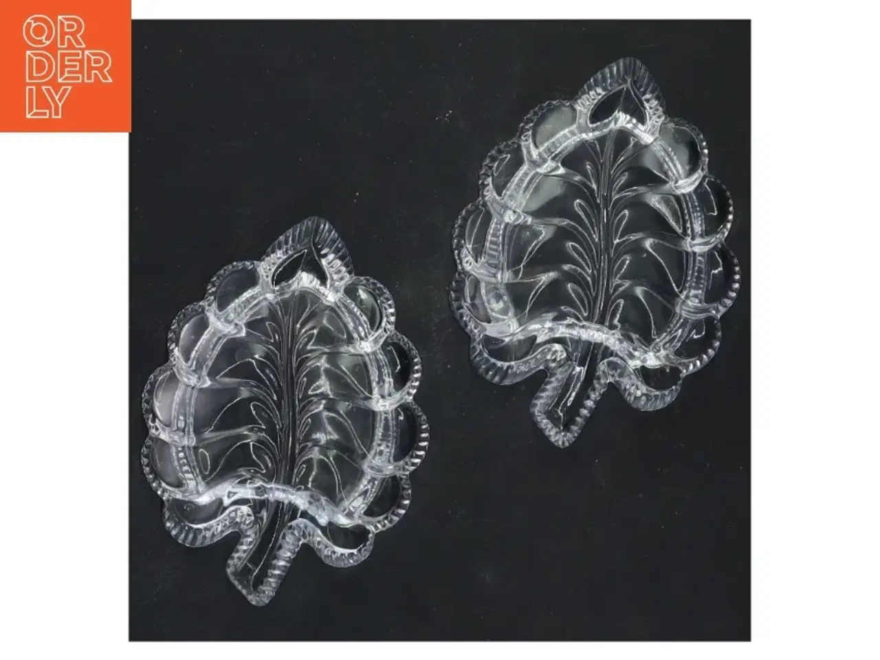 Billede 2 - Klar bladformede glasfade (str. 11x8x2 cm)