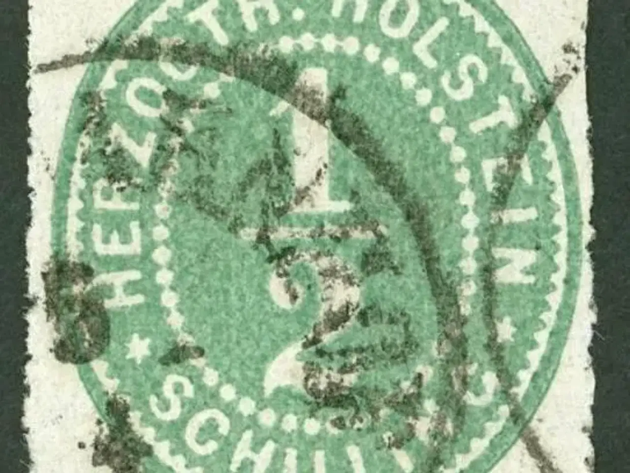 Billede 1 - Herzogthum Holstein, 1/2 Schilling grøn 1865