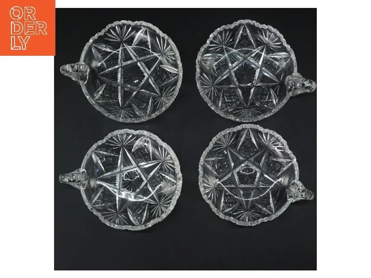 Billede 3 - Krystal skåle med håndtag (str. 4 stk Ø 12 cm)