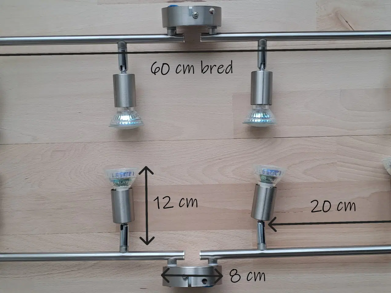 Billede 1 - 2 stk. LED loftslamper med roterbare spots