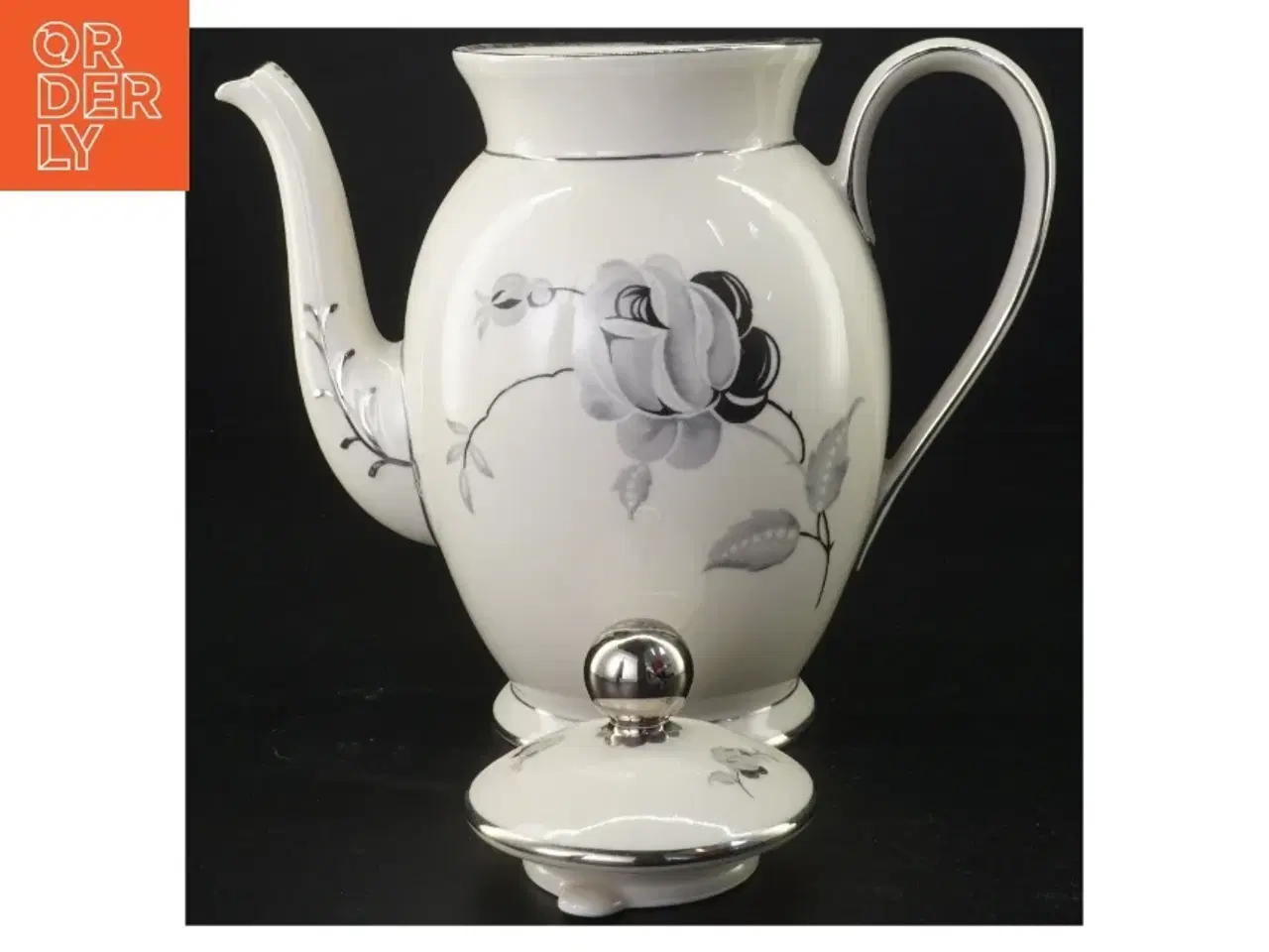 Billede 2 - Kande med blomstermotiv og låg fra Københavns Porcellains Maleri (str. 21 x 13 cm)