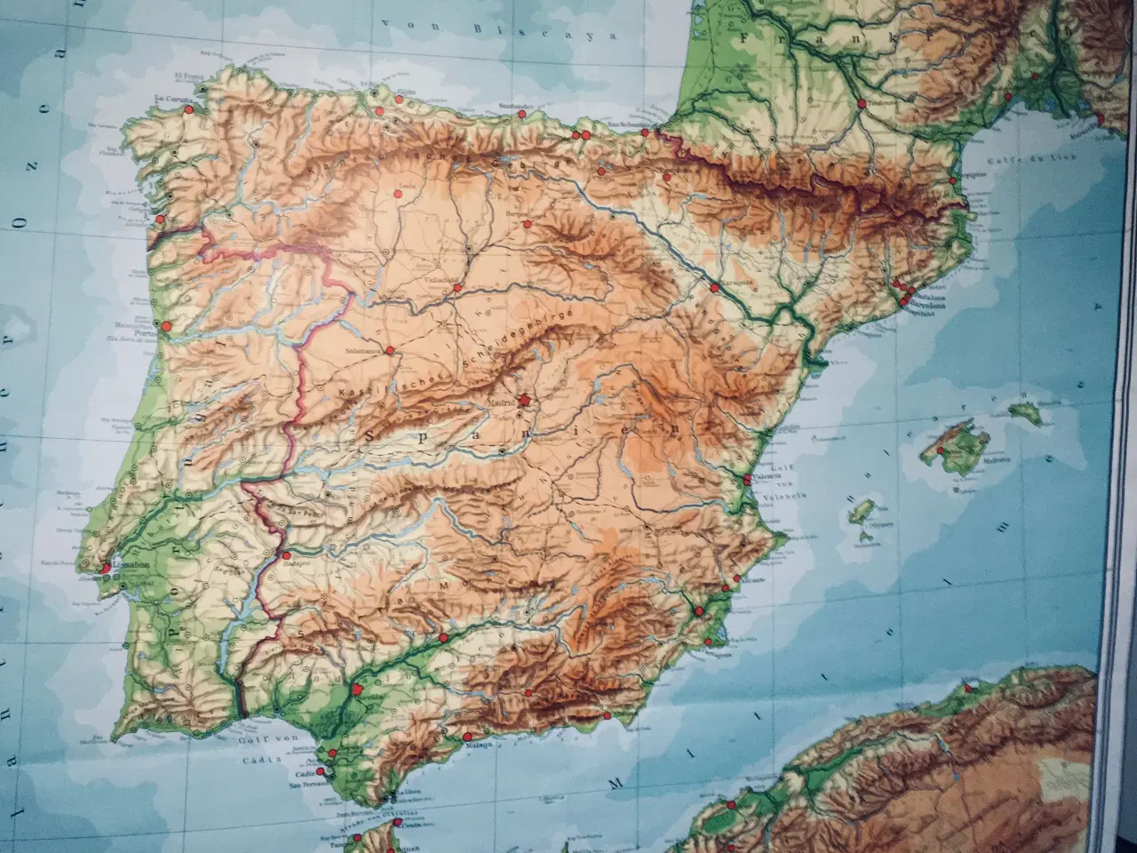 Billede 1 - Skolelandkort over Spanien sælges 
