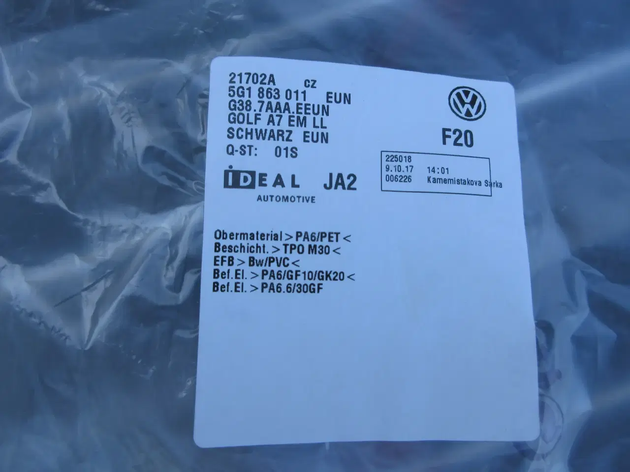 Billede 4 - VW GOLF 7 bundmåttesæt