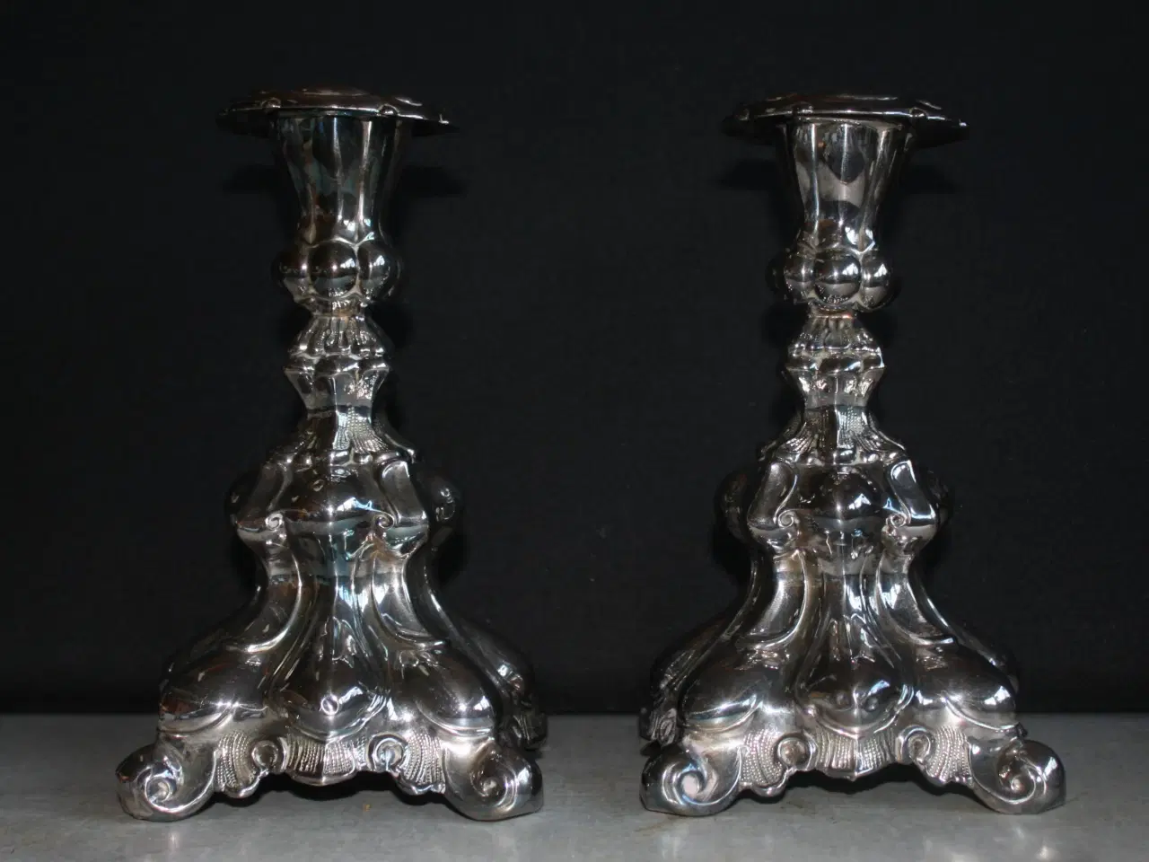 Billede 1 - 2 lysestager af sølvplet