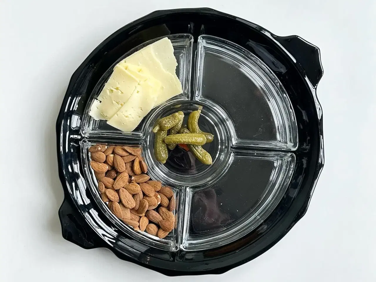 Billede 1 - Cabaretfad, 6 dele, sort og klart glas