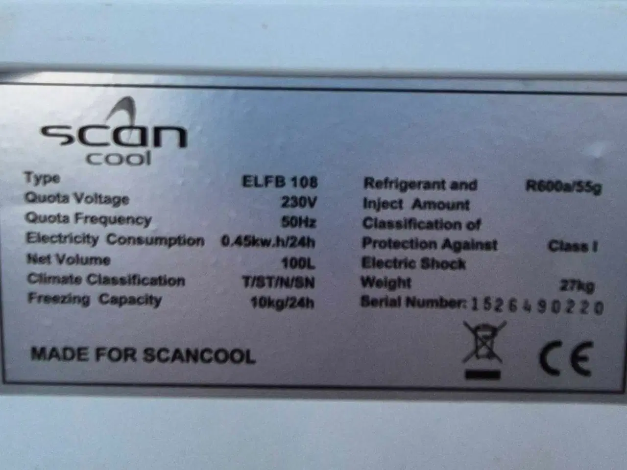 Billede 4 - Kummefryser 100L Scan Cool