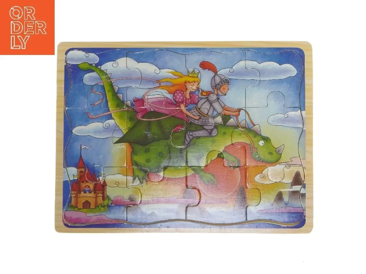 Billede 1 - Børnepuslespil med riddermotiv (str. 12 brikker cm)