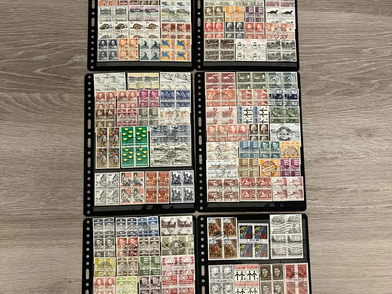 Billede 1 - 134 stk. 4-blok stemplede danske frimærker