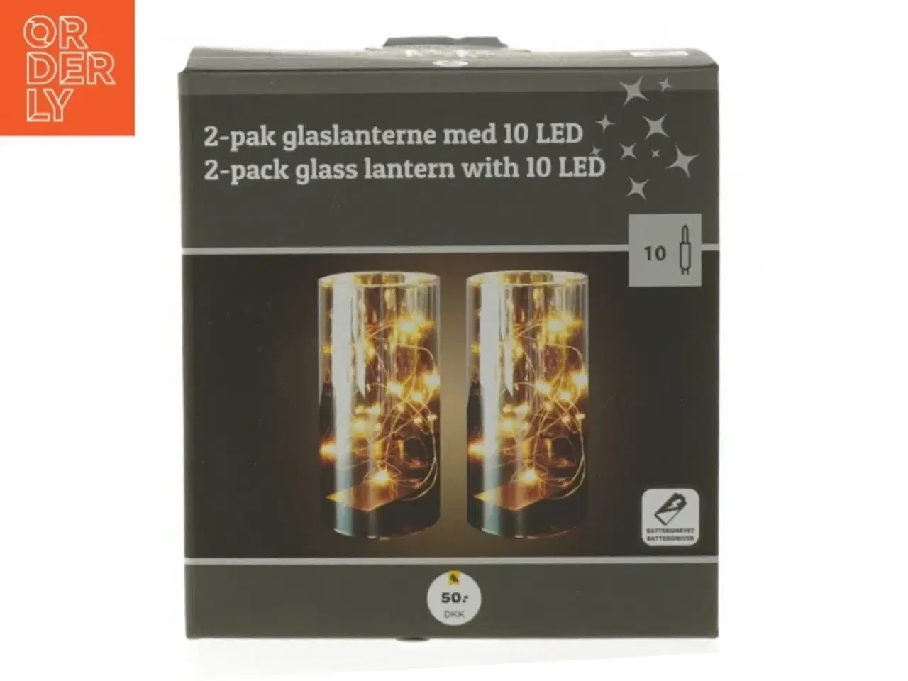 Billede 4 - 2-pak glaslanterne med LED fra Netto (str. 15 cm. 2 styk)