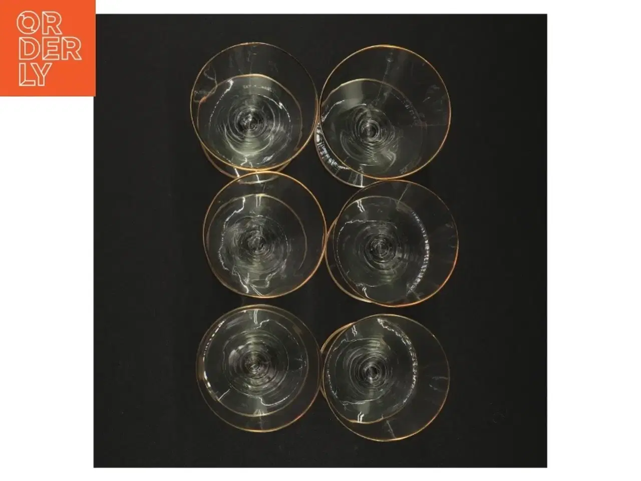 Billede 3 - Vintageglas med guldkant (str. 10 x 6 cm)