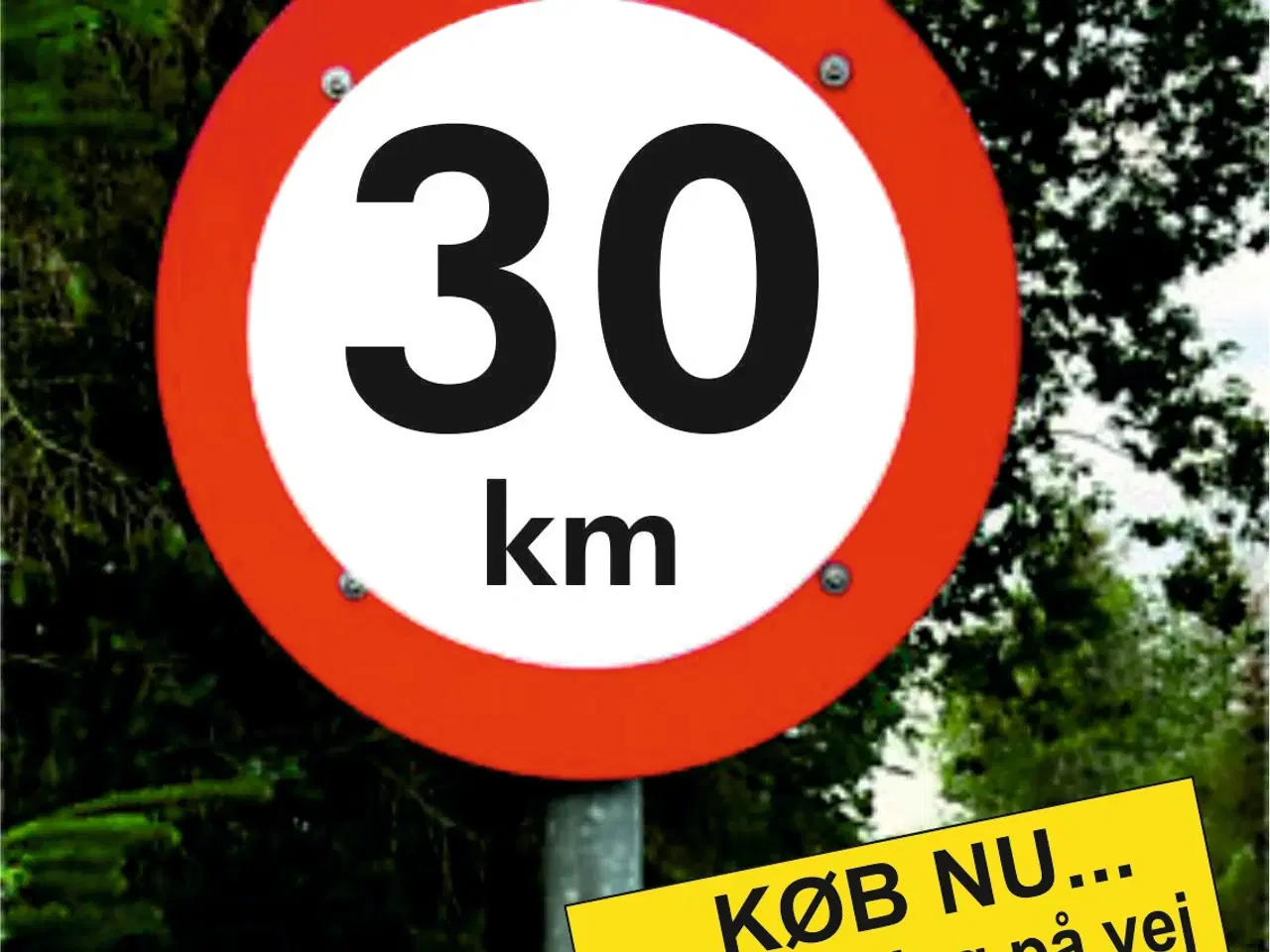 Billede 5 - Skilte med refleks: Runde vejskilte 20km. 30km. mf