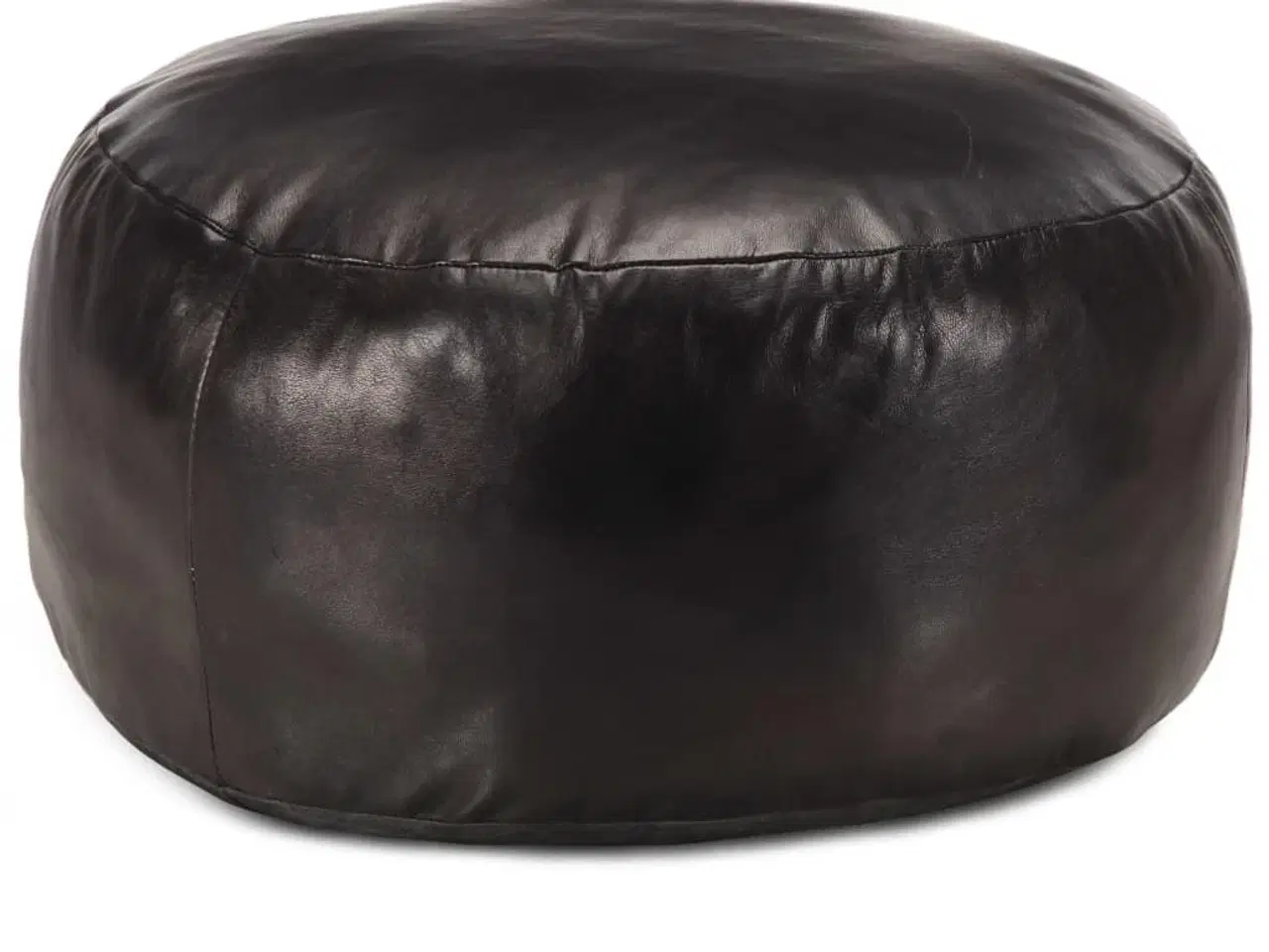 Billede 1 - Puf 60 x 30 cm ægte gedeskind sort