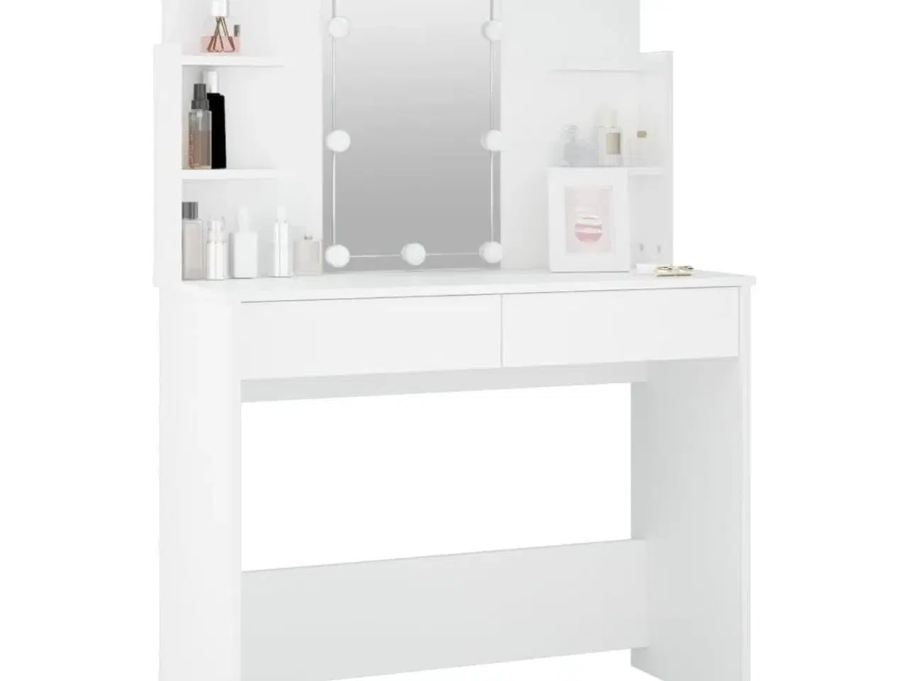 Billede 11 - Makeupbord med LED-lys 96x40x142 cm hvid