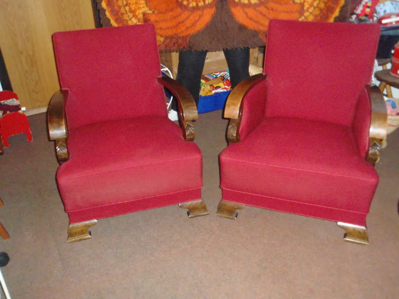 Billede 1 - 2 stk.flotte gamle lænestole