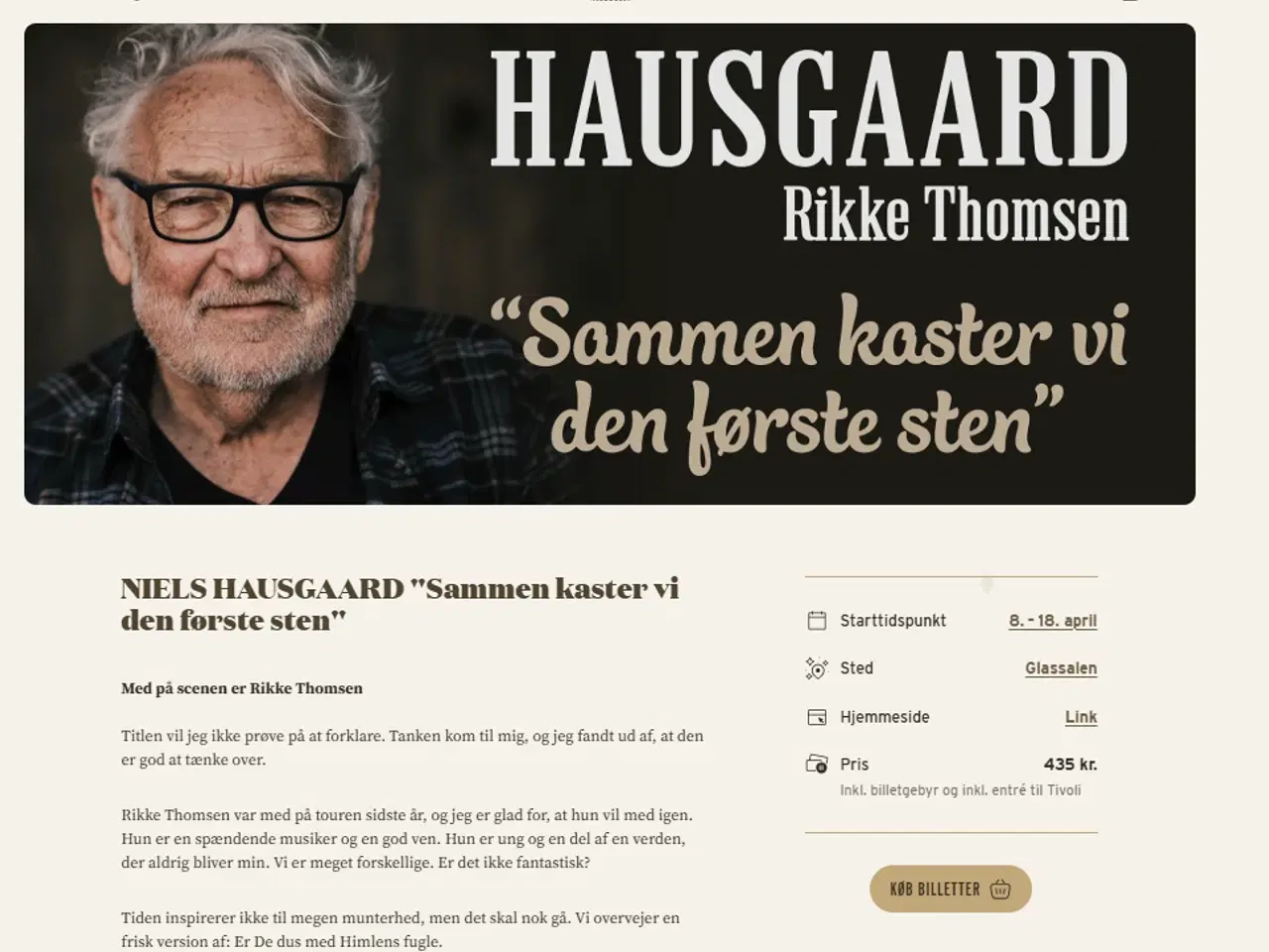 Billede 1 - Niels Hausgaard i Glassalen 16/4