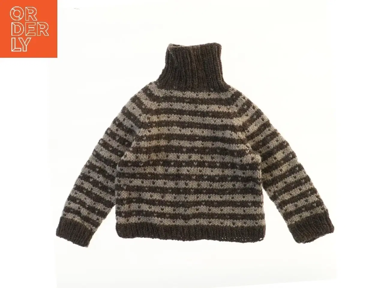 Billede 2 - Strikket uldsweater med rullekrave (str.  37x42 cm)