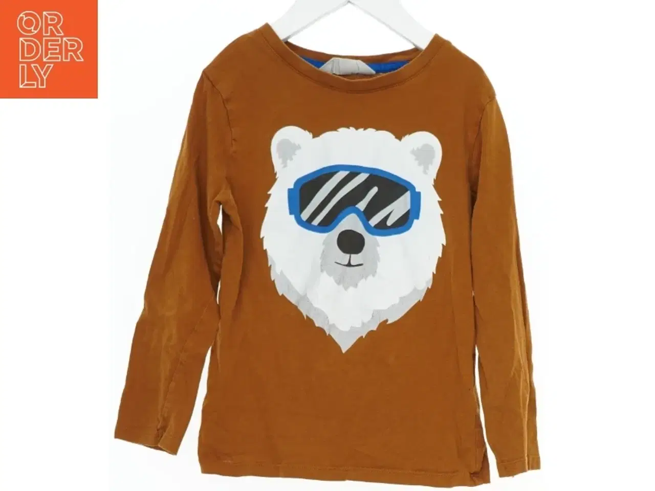 Billede 1 - Brun langærmet bluse med isbjørne print fra H&M (str. 110)