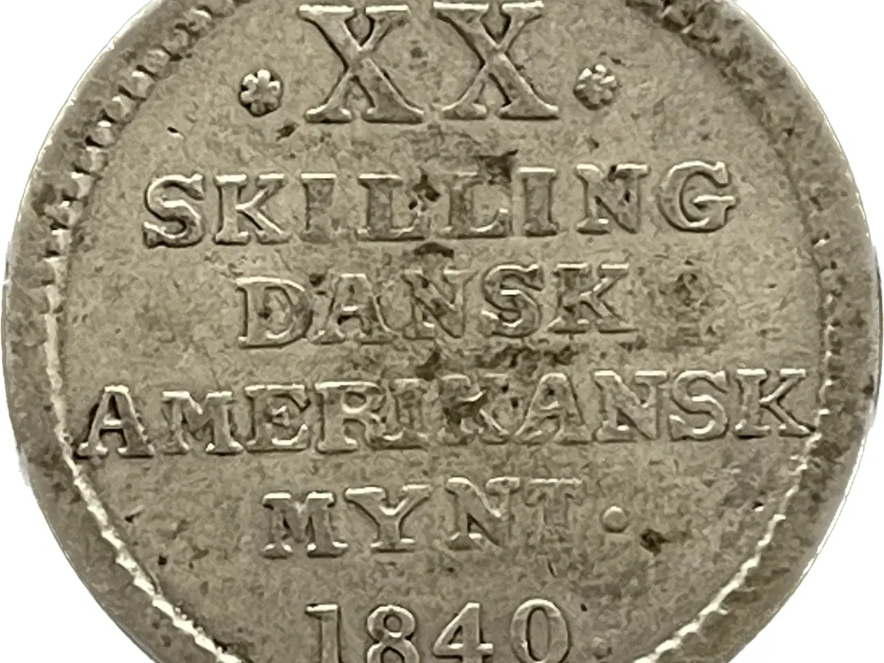 Billede 1 - 20 Skilling 1840 Dansk vestindien