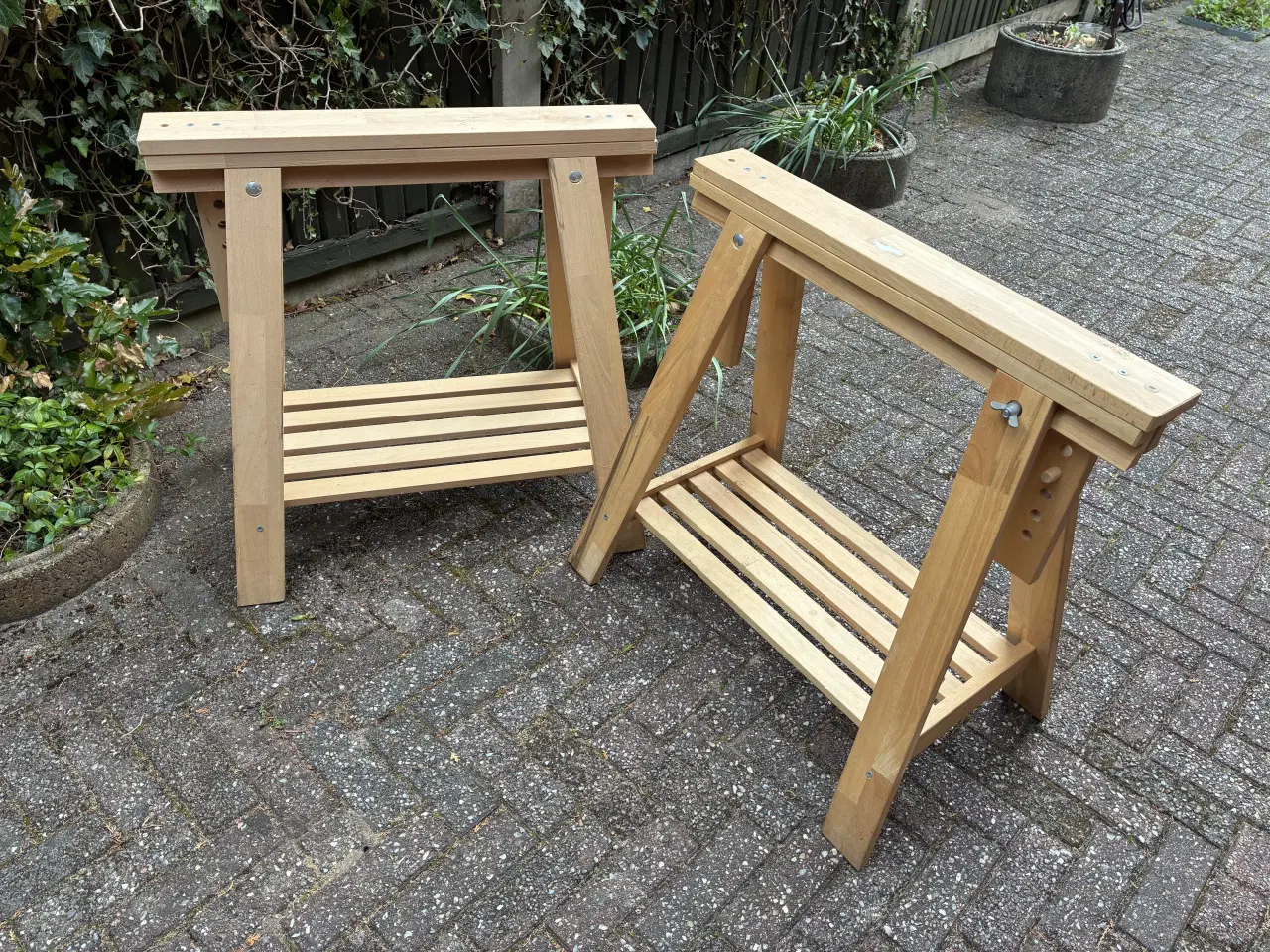 Billede 4 - 2 stk IKEA MITTBACK benbukke i birk.