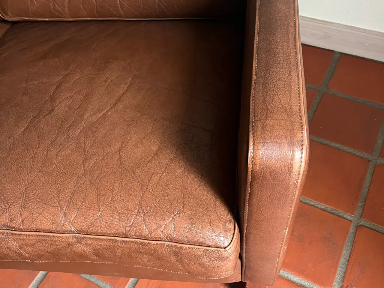 Billede 6 - Sofa brun skind 