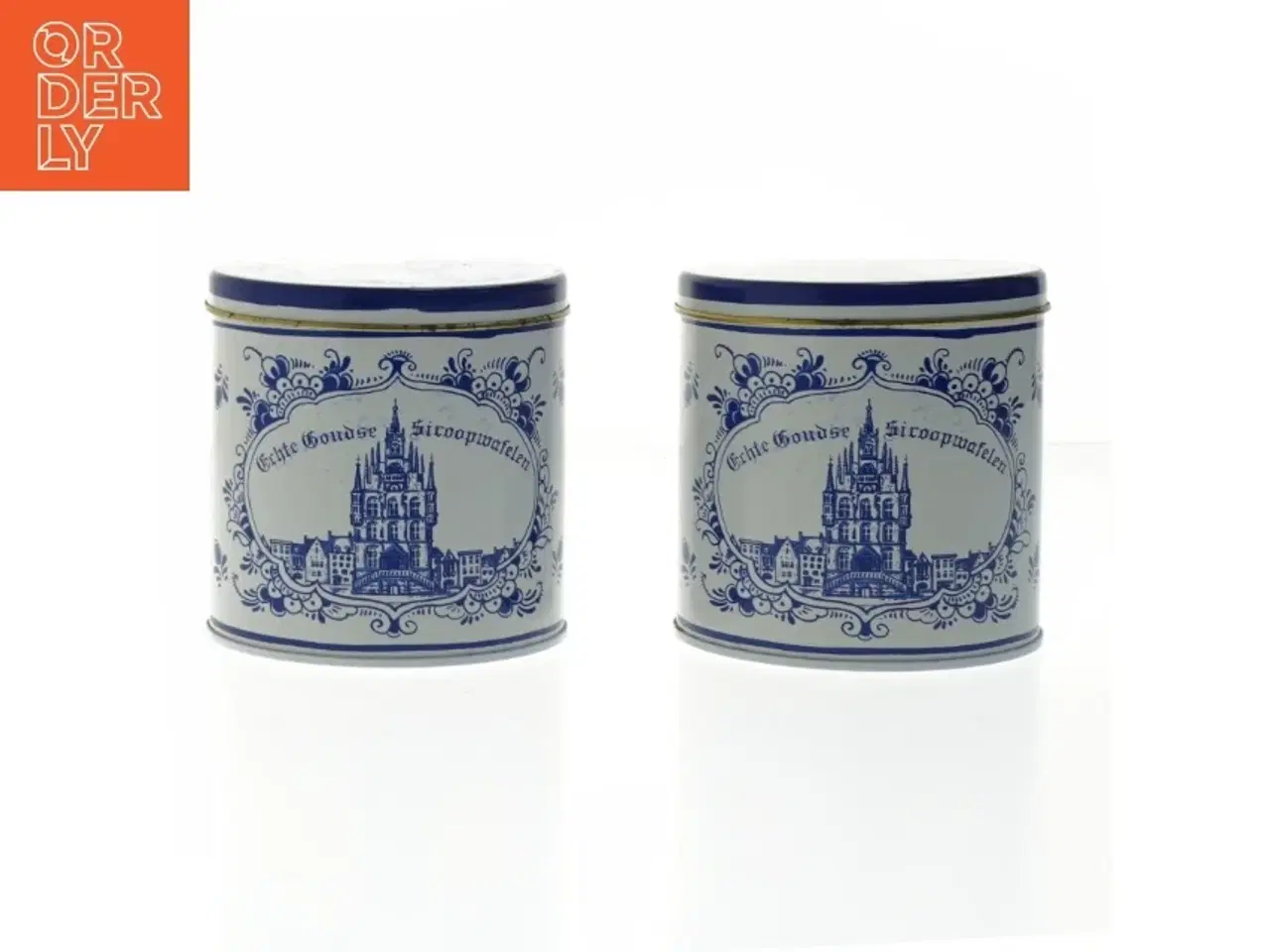 Billede 1 - Dekorative kagebokse med blå motiv (str. Ø. 10 cm. længde, 10 cm)