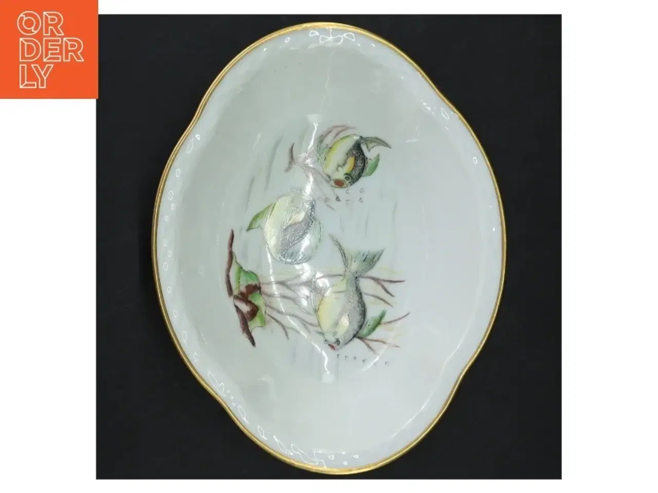 Billede 4 - Porcelænsskål med fugledekor fra B&G (str. 22 x. 17 cm. h. 5,5 cm)
