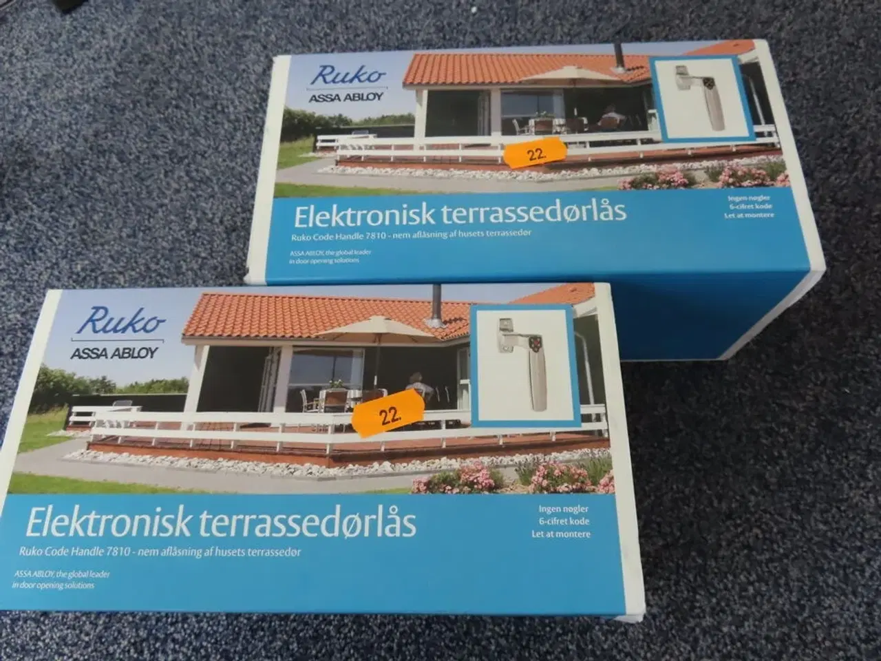 Billede 1 - 2 stk. Dørehåndtag med kodelås RUKO ASSA ABLOY