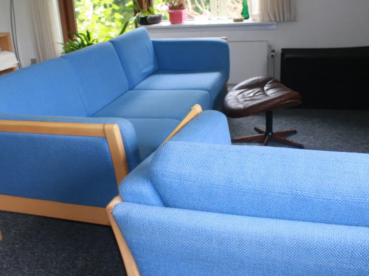 Billede 3 - 2 + 3 sofa med blåt uld