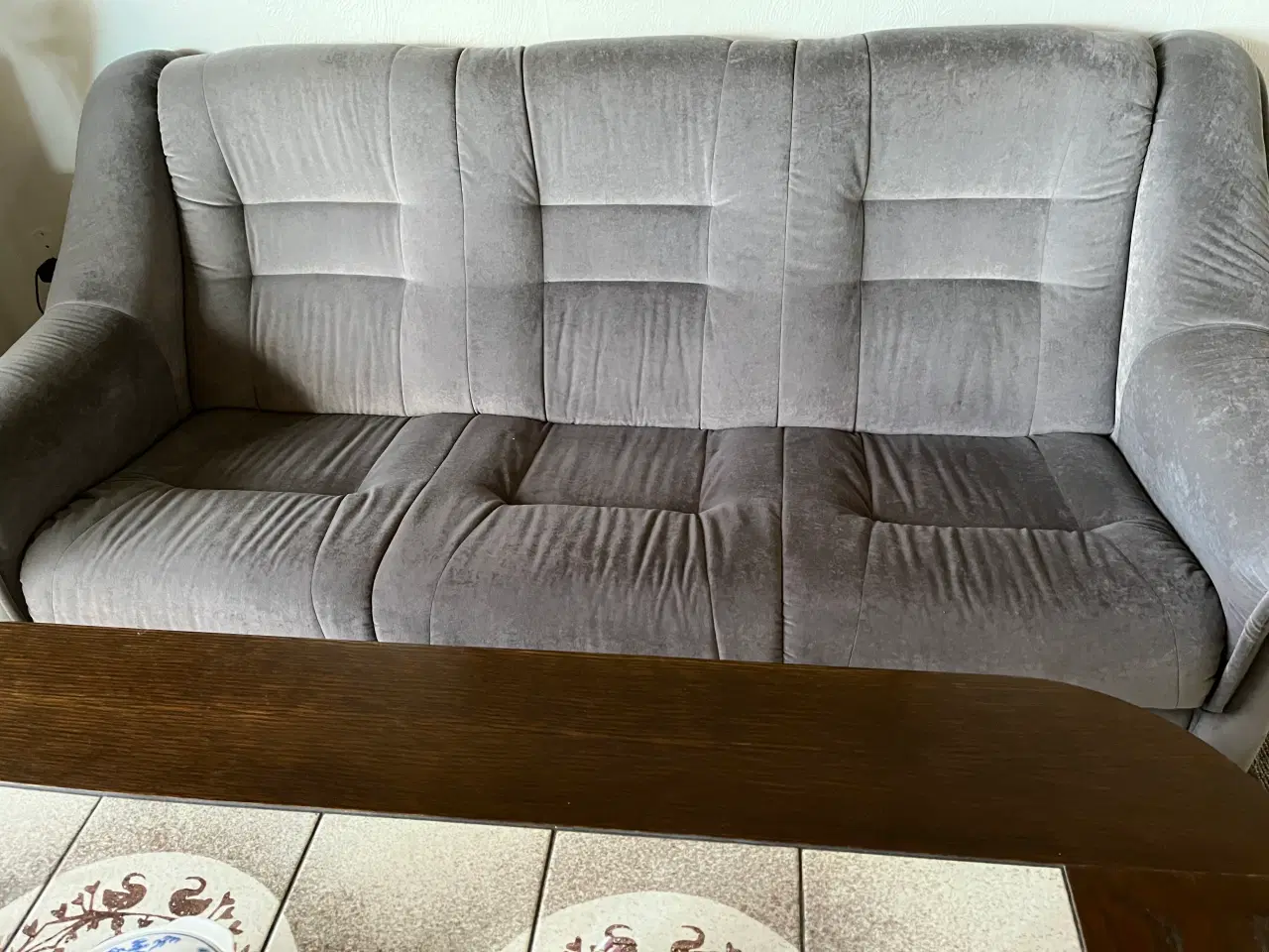 Billede 1 - Sofa grå velour