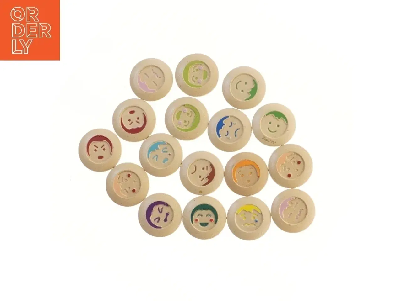 Billede 1 - Træknapper med ansigter fra PlanToys (str. Ø 6,5 cm)