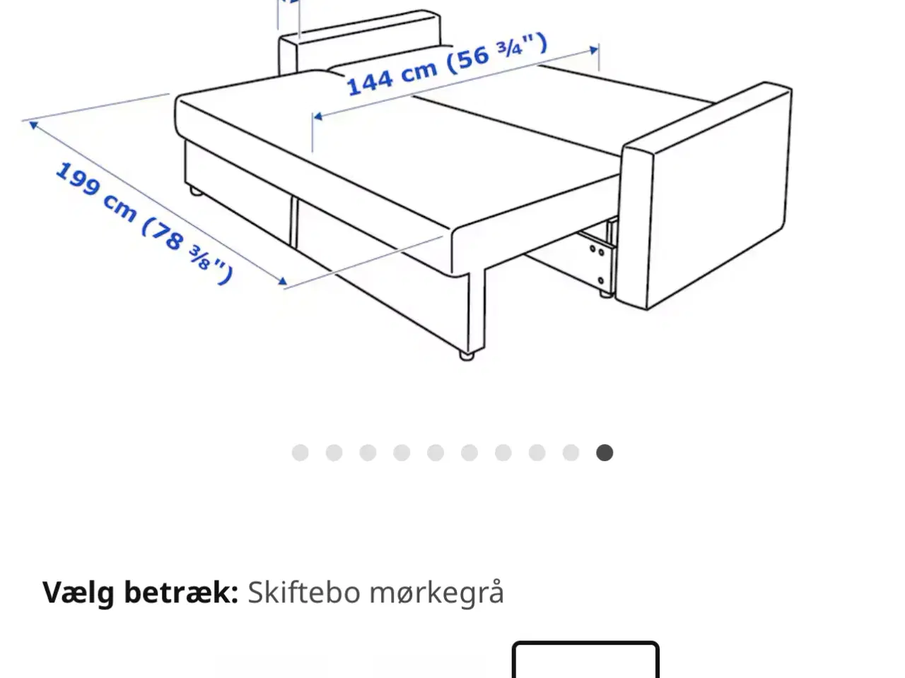 Billede 2 - Sovesofa mørkegrå fra IKEA 