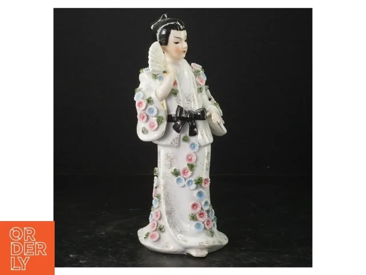 Billede 3 - Porcelænsfigur af geisha med vifte