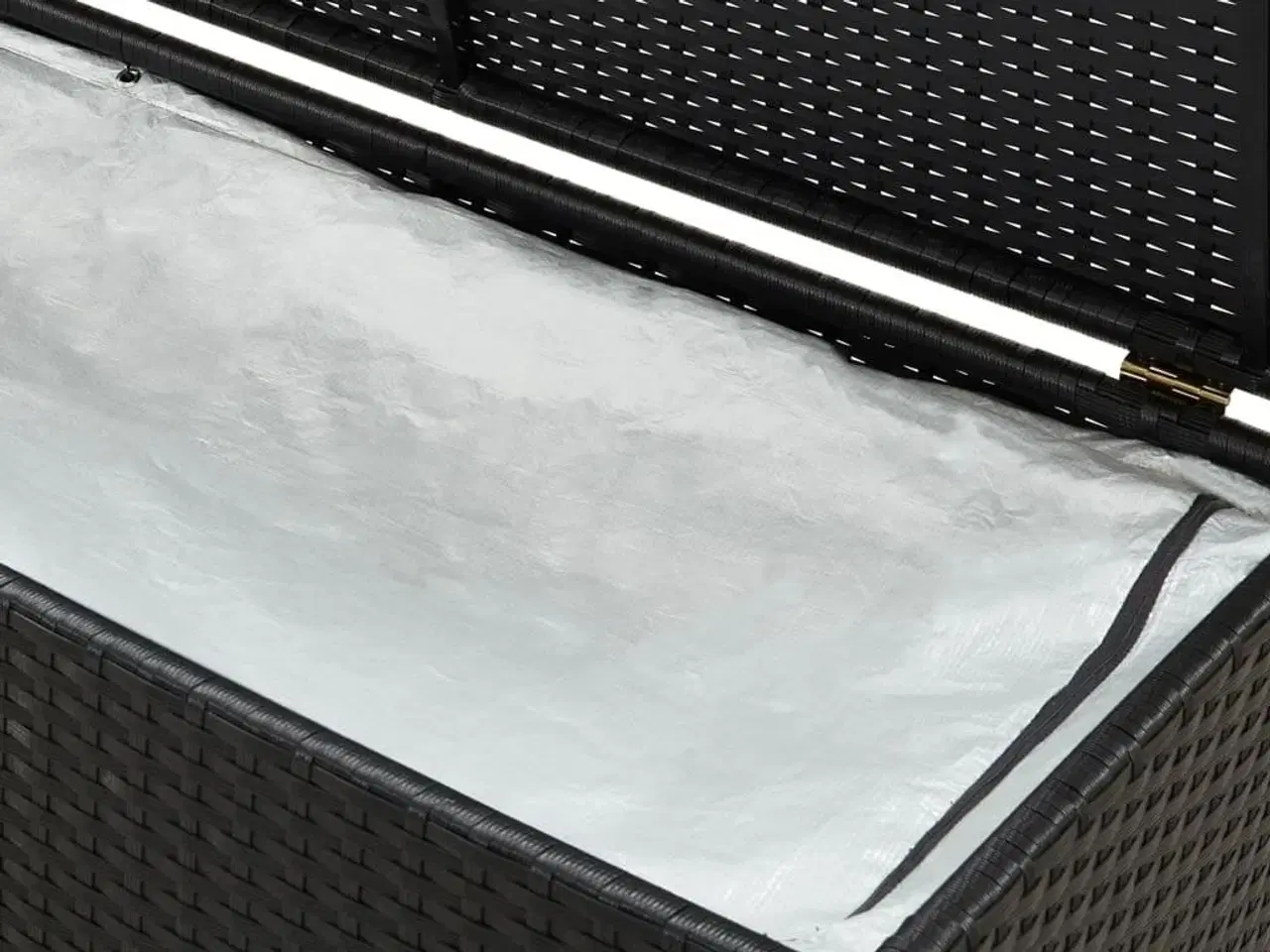 Billede 2 - Opbevaringskasse til haven 200x50x60 polyrattan sort