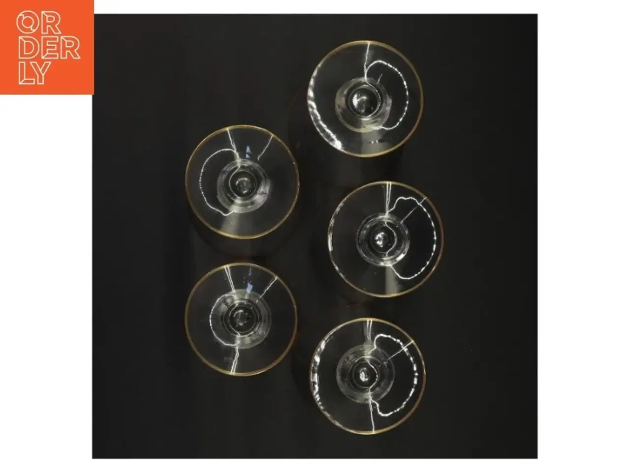 Billede 3 - Vintageglas med guldkant (str. 14 x 9 cm)