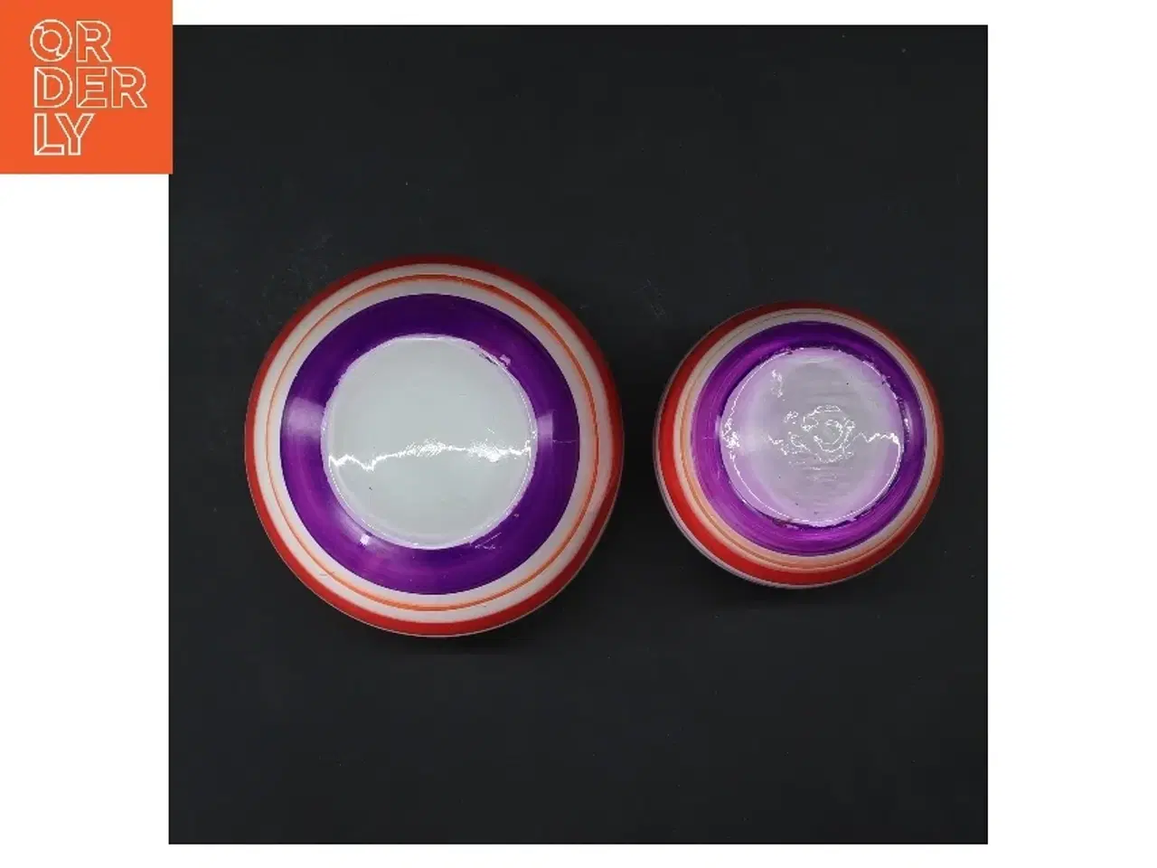 Billede 3 - Farverige stribede vaser (str. 9,5 & 9 cm)