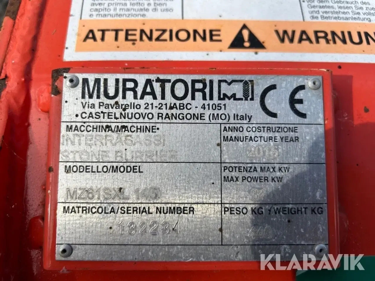 Billede 4 - Stennedlægningsfræser Muratori MZ61SXL 145