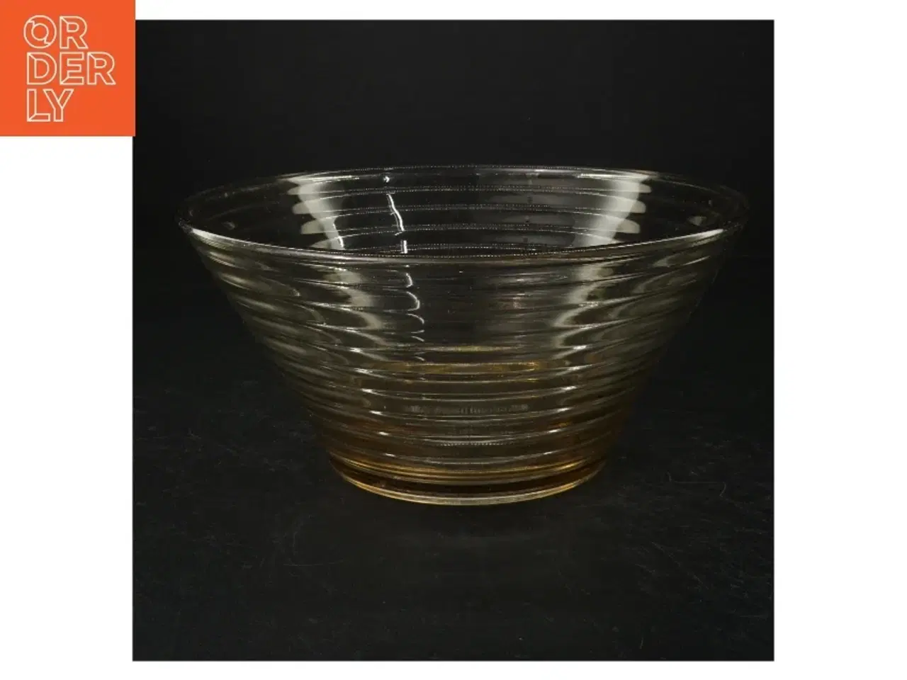 Billede 1 - Gennemsigtig Broksø glas skål (str. Ø. 24 cm. h. 11 cm)