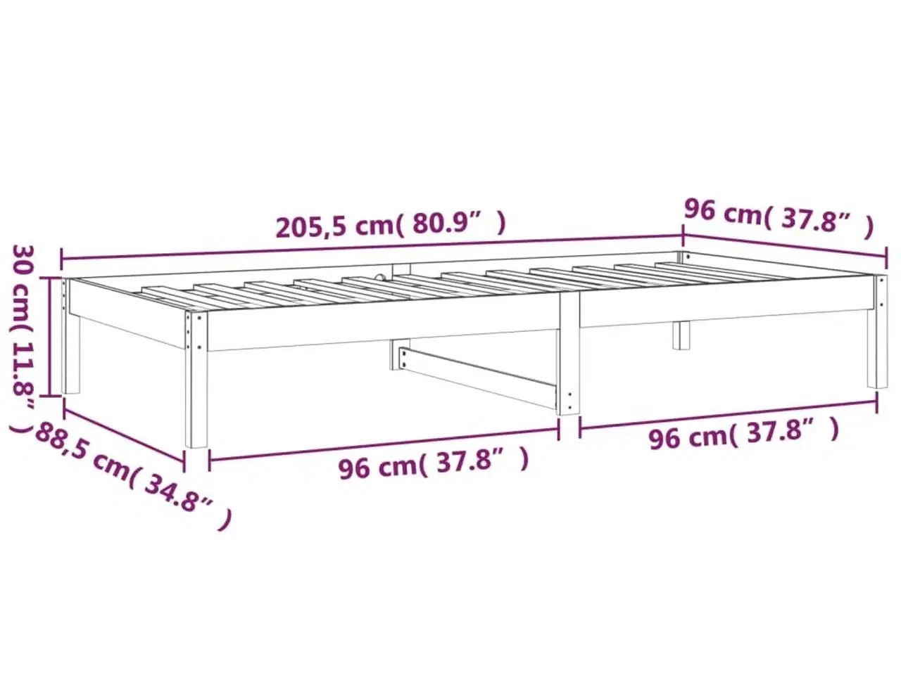 Billede 11 - Daybed 90x200 cm massivt fyrretræ