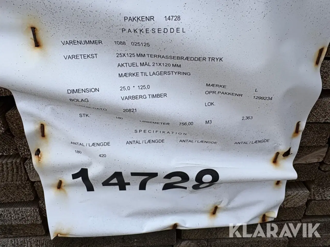 Billede 6 - Trykempraneret terrassebrædder - 180 styks - 756 meter