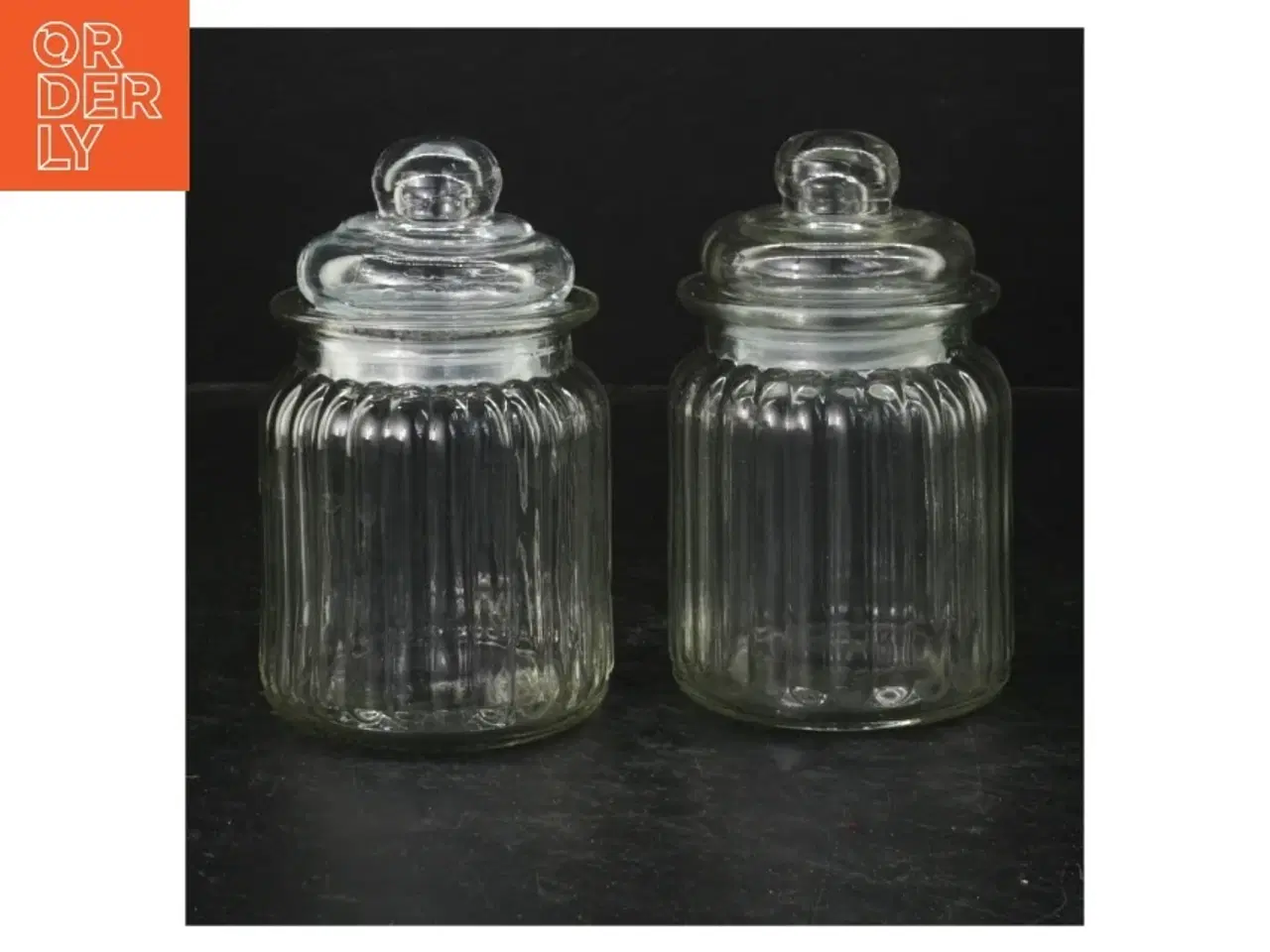 Billede 1 - Glas med låg, 2 stk (str. 13 cm. 2 styk)