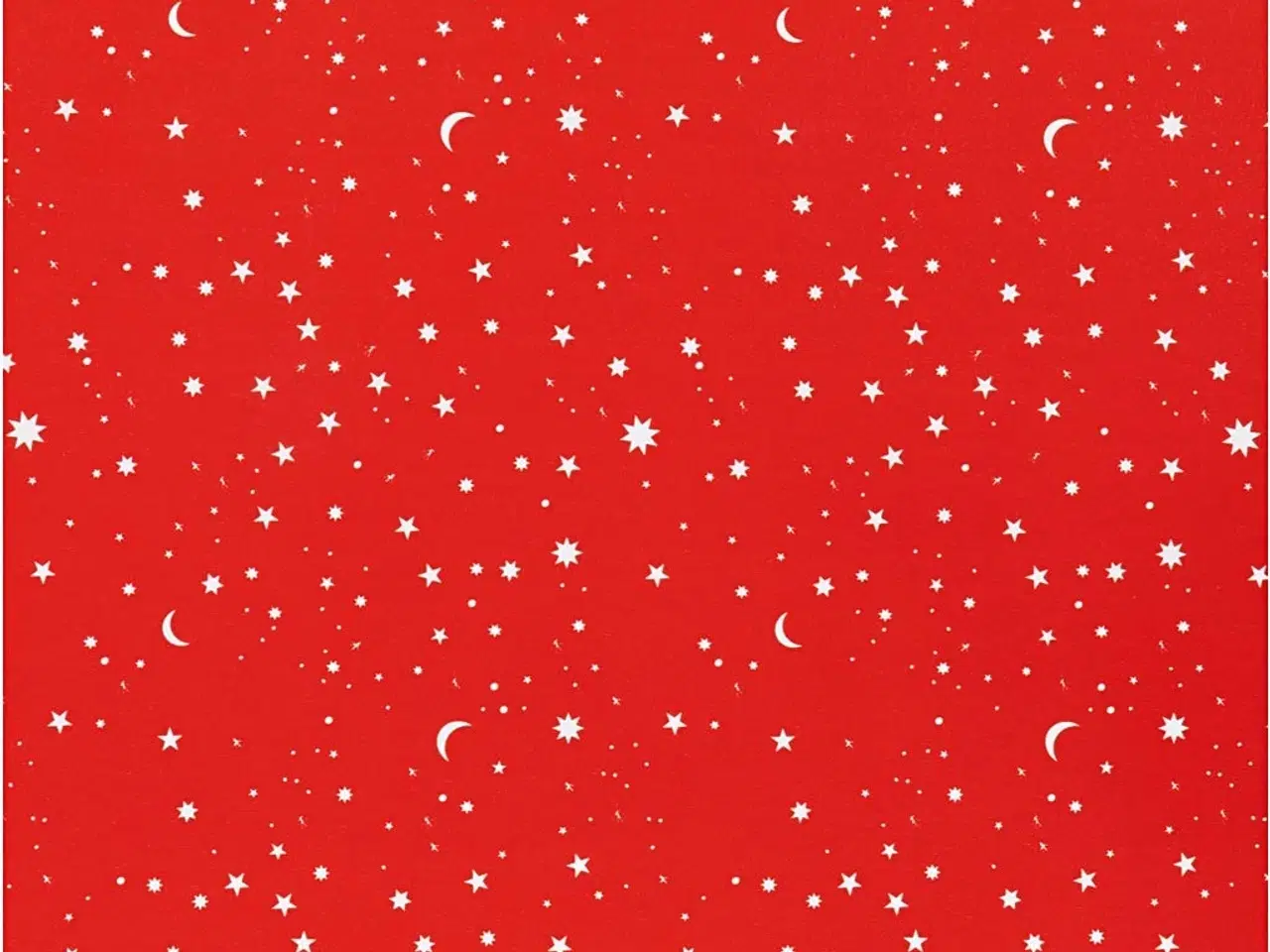 Billede 1 - Gavepapir med Stjerner og Måner - Mørk Rød 50x100m