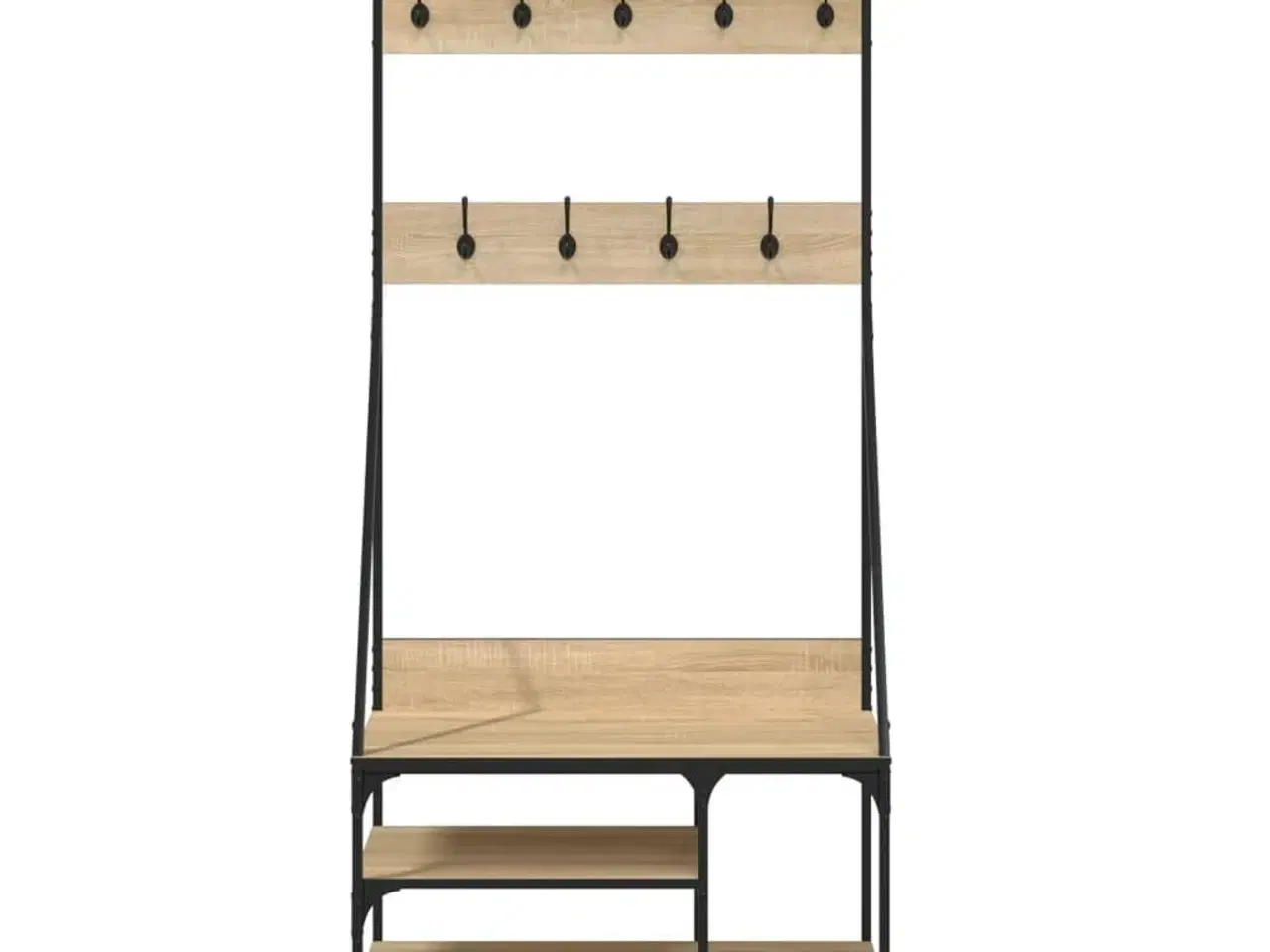 Billede 4 - Tøjstativ med skoopbevaring 80x40x184 cm sonoma-eg