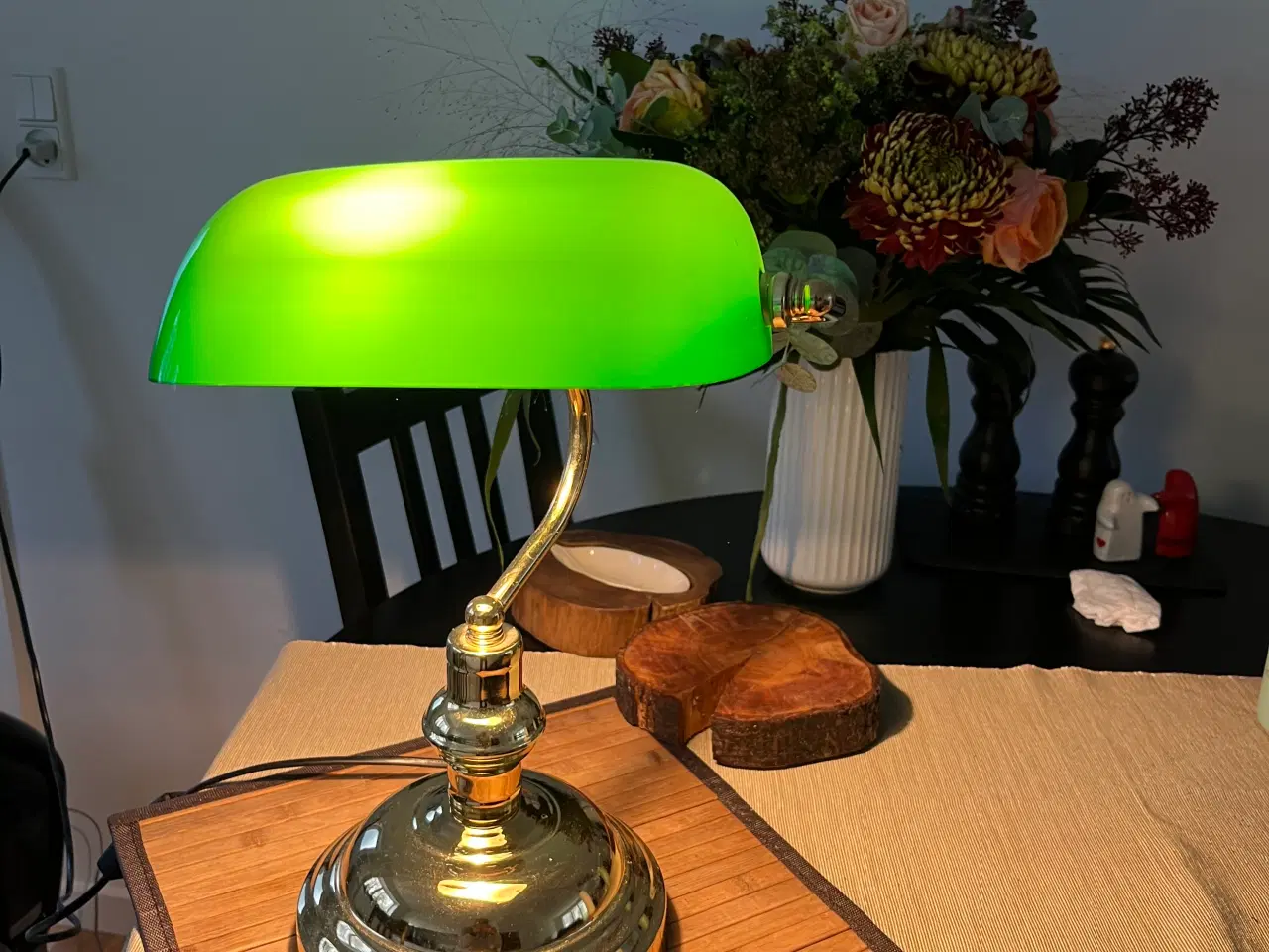 Billede 2 - Lindby skrivebordslampe - banklampe med grøn skærm