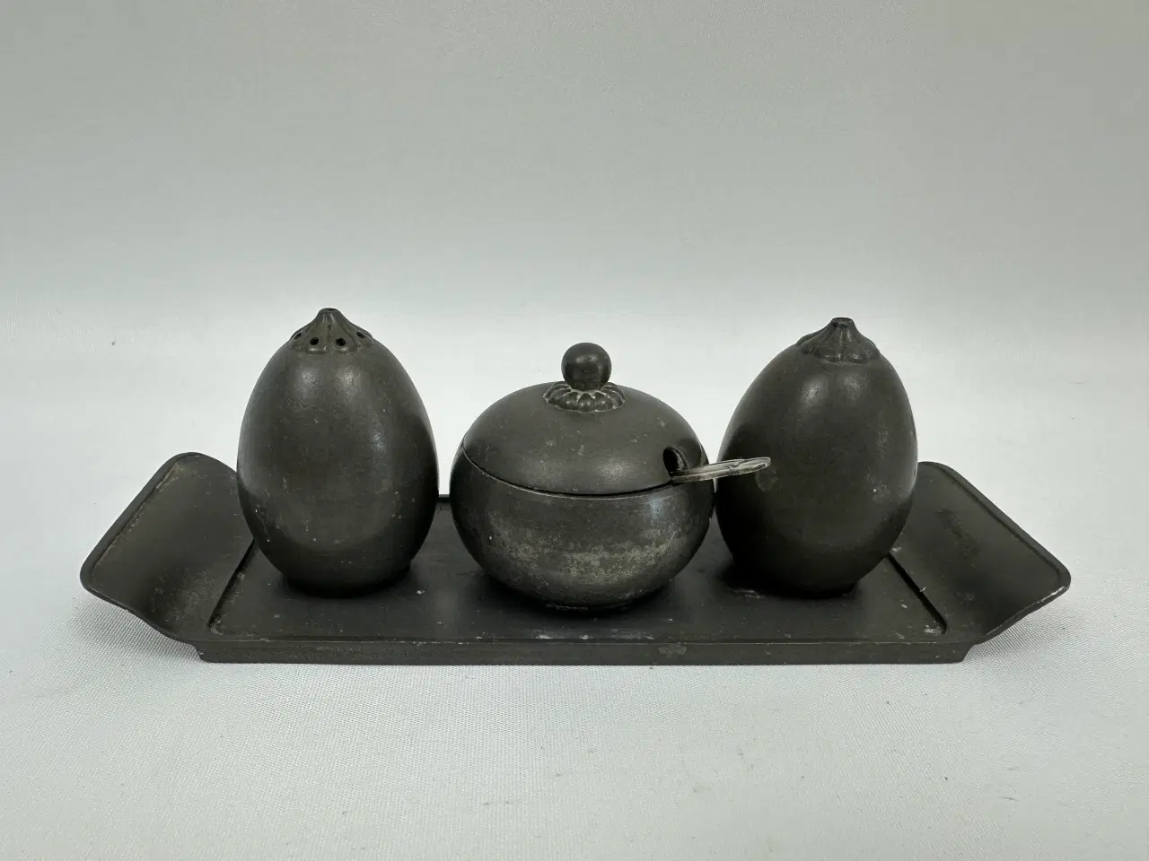 Billede 1 - Just Andersen, platmenage / Salt, Pebber, Kar