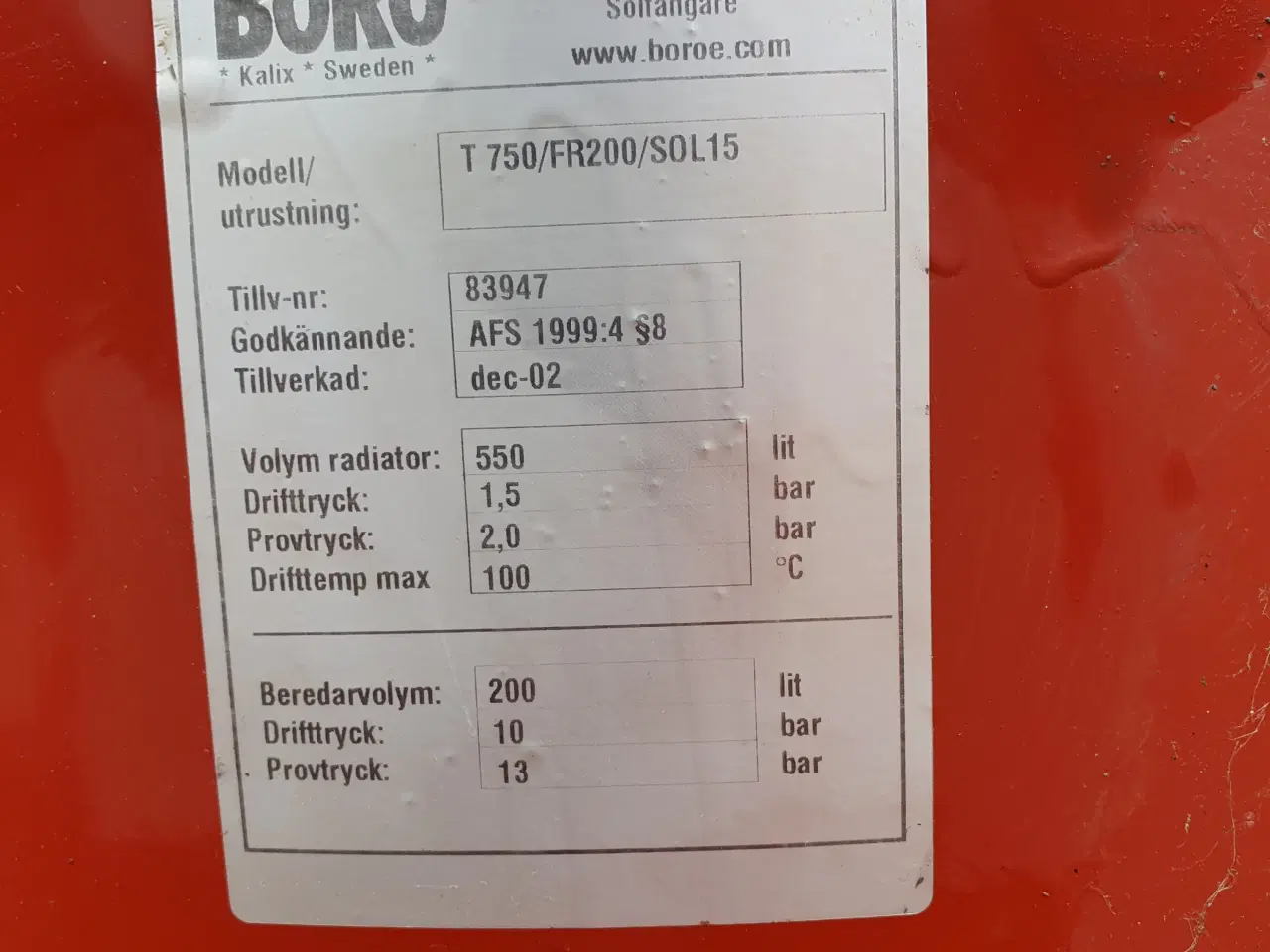 Billede 2 - 750 l Acummuleringstank/ 200 l Varmt vandsbeholder