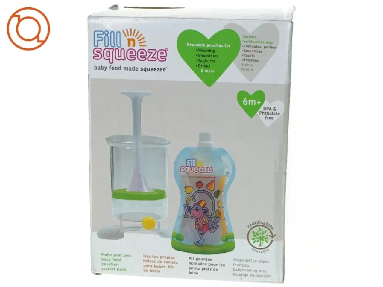 Billede 7 - Fill n squeeze med genanvendelige poser til babymad (str. 19 x 14 cm)