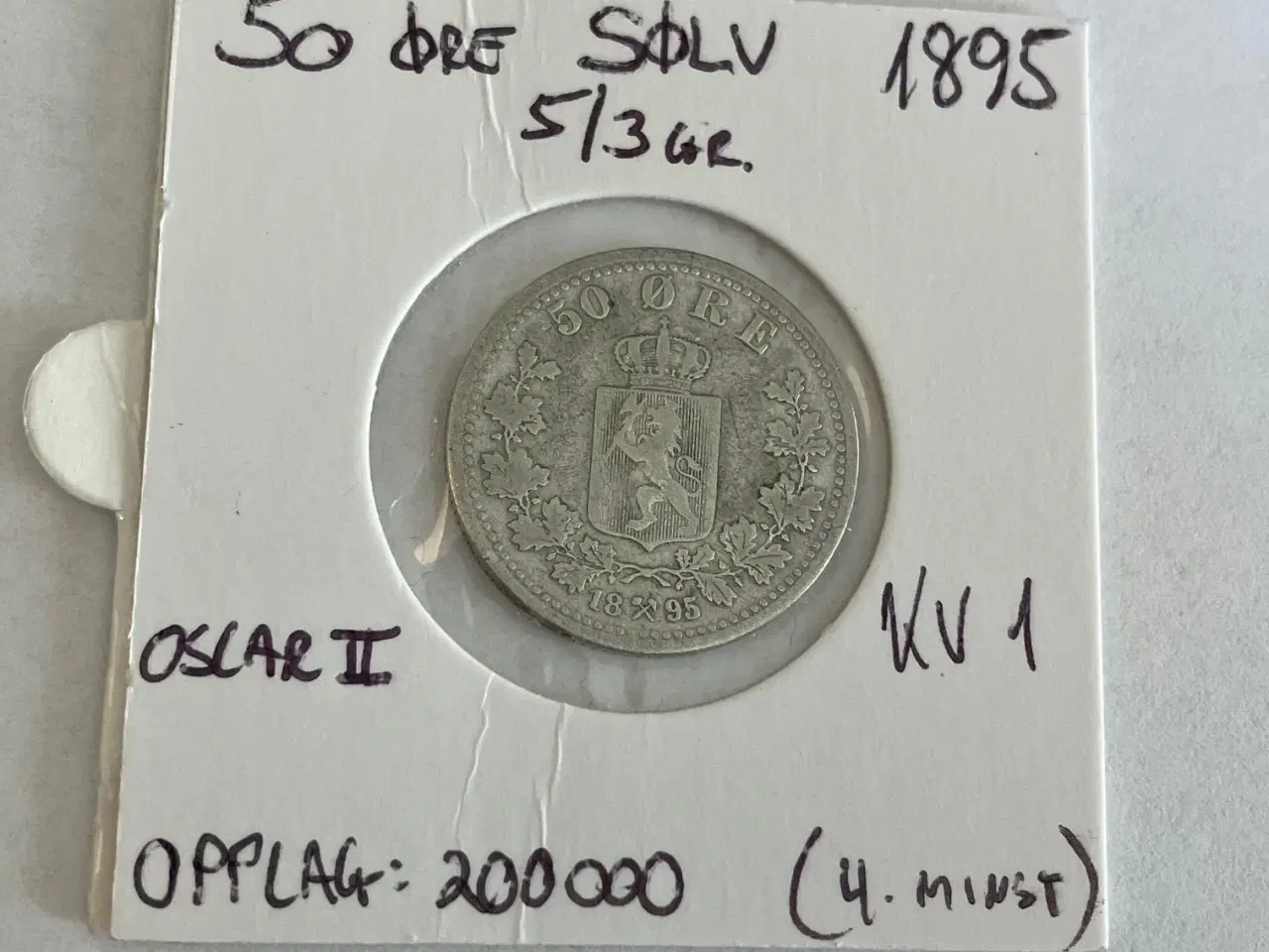 Billede 1 - 50 Øre 1895 Norge