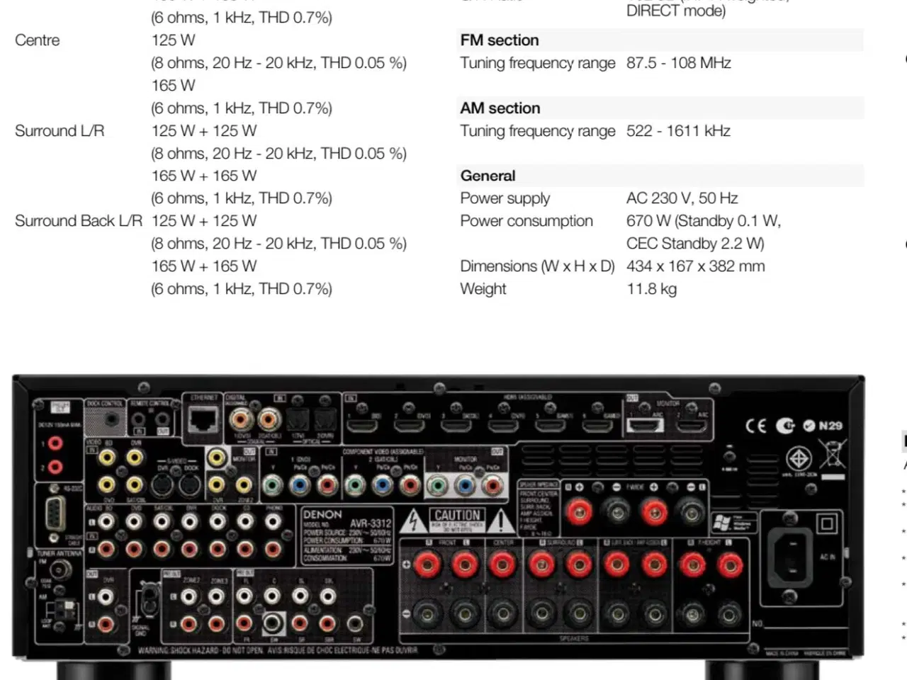 Billede 2 - Denon AVR-3312 Surround reciever