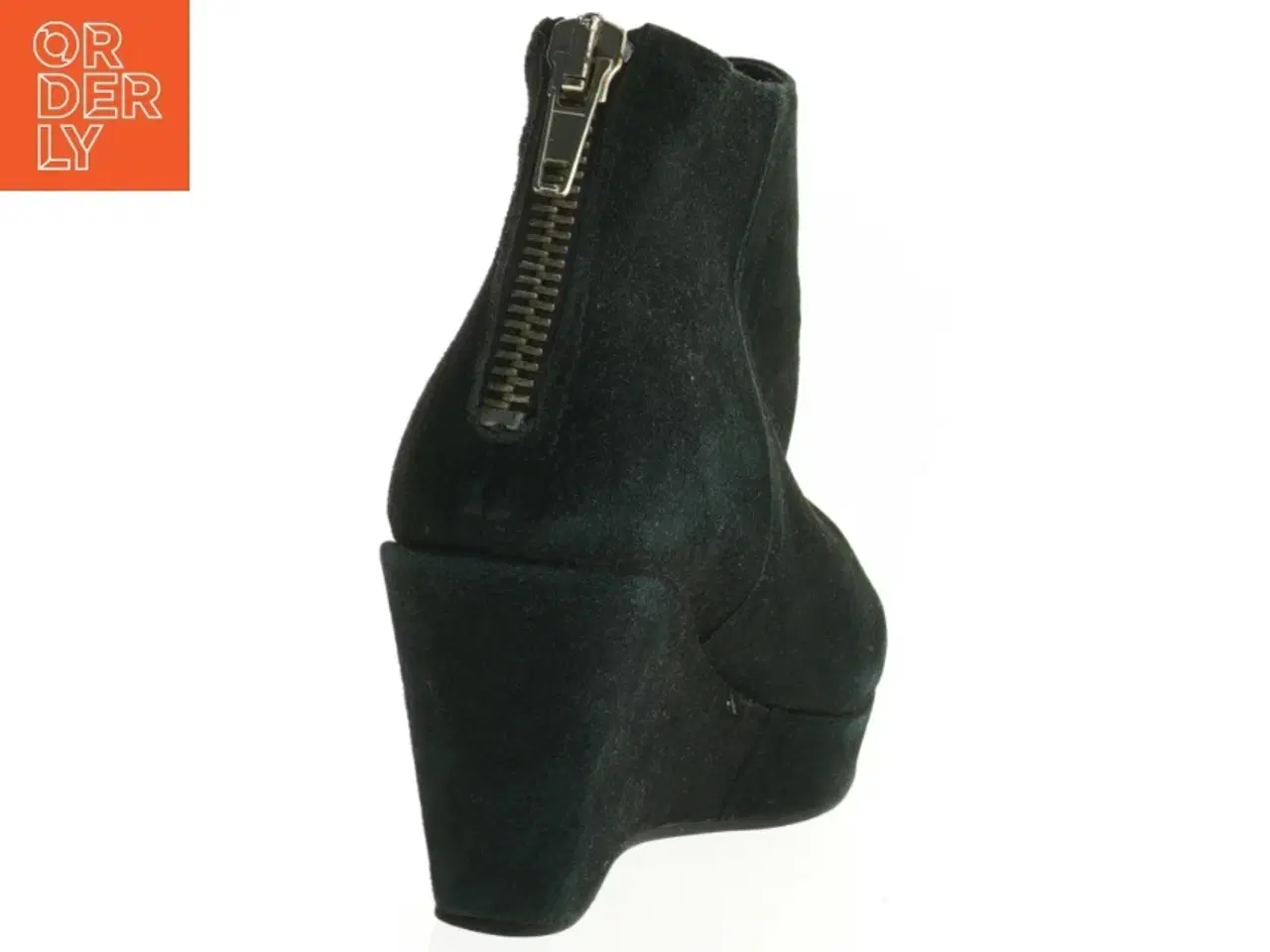 Billede 2 - Sorte ankelstøvler med kilehæl (str. 36)