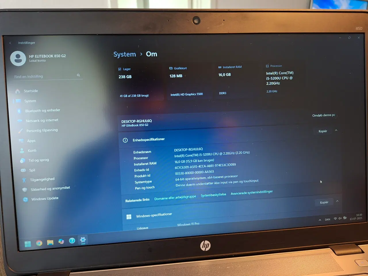 Billede 4 - HP Bærbar Elitebook 850 G2
